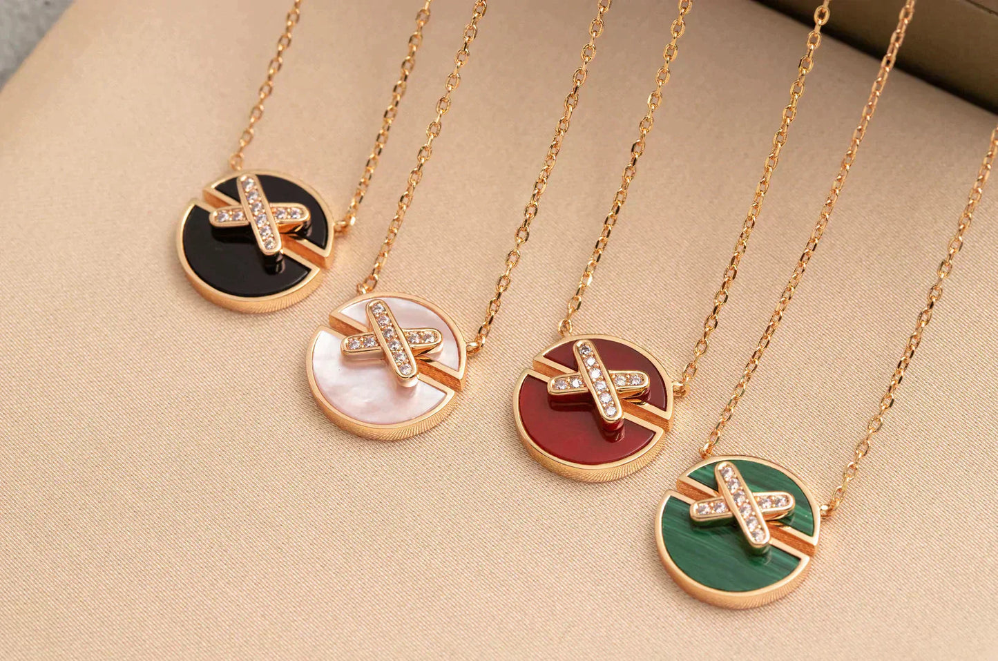 [AuraEcho Jewelry]JEUX DE ROSE GOLD DIAMOND NECKLACE