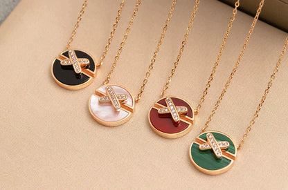 [AuraEcho Jewelry]JEUX DE ROSE GOLD DIAMOND NECKLACE