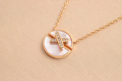 [AuraEcho Jewelry]JEUX DE ROSE GOLD DIAMOND NECKLACE