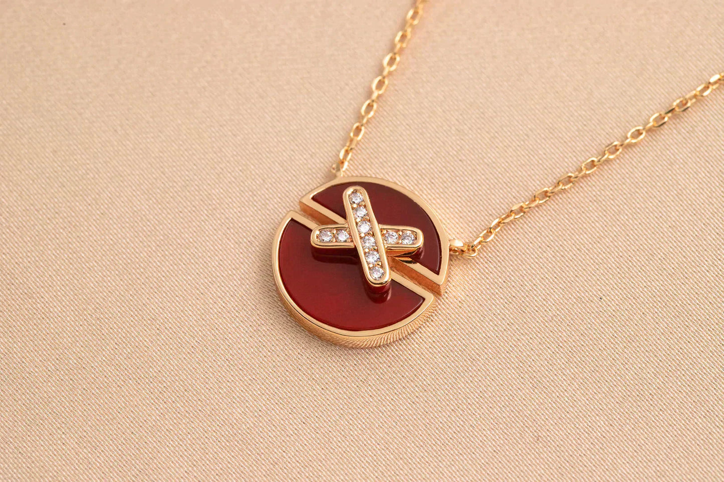 [AuraEcho Jewelry]JEUX DE ROSE GOLD DIAMOND NECKLACE