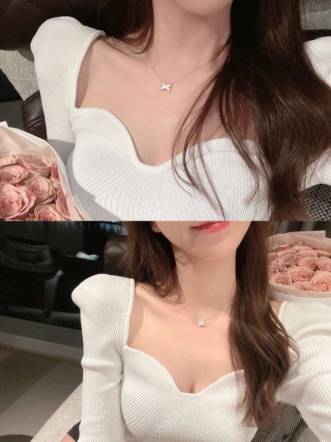 [AuraEcho Jewelry]JEUX DE NECKLACE 1 DIAMOND