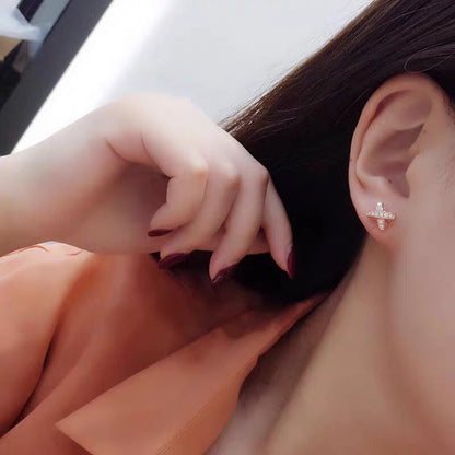 [AuraEcho Jewelry]JEUX DE GOLD DIAMOND EARRINGS