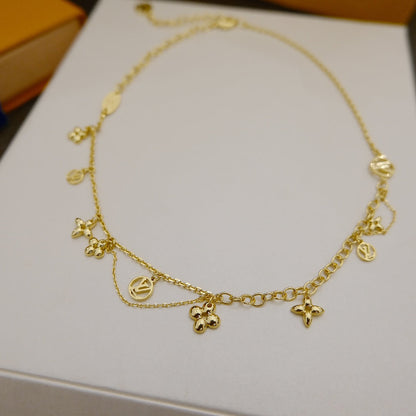 [AuraEcho Jewelry]BLOOMING SUPPLE NECKLACE BRASS