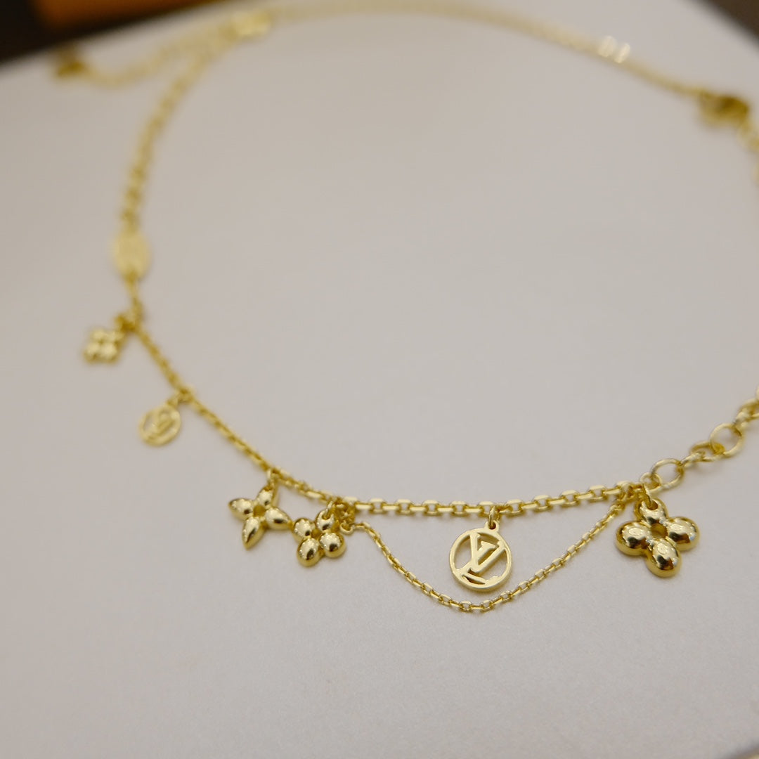 [AuraEcho Jewelry]BLOOMING SUPPLE NECKLACE BRASS