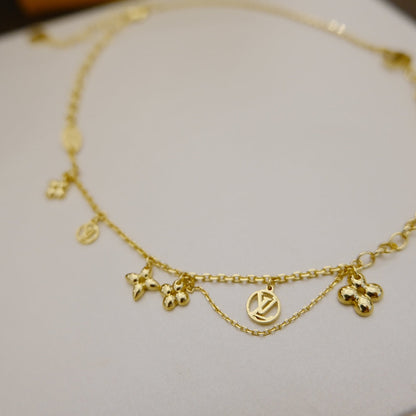 [AuraEcho Jewelry]BLOOMING SUPPLE NECKLACE BRASS