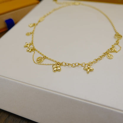 [AuraEcho Jewelry]BLOOMING SUPPLE NECKLACE BRASS