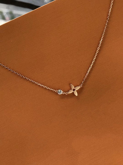 [AuraEcho Jewelry]BLOSSOM PENDANT PINK GOLD AND DIAMOND