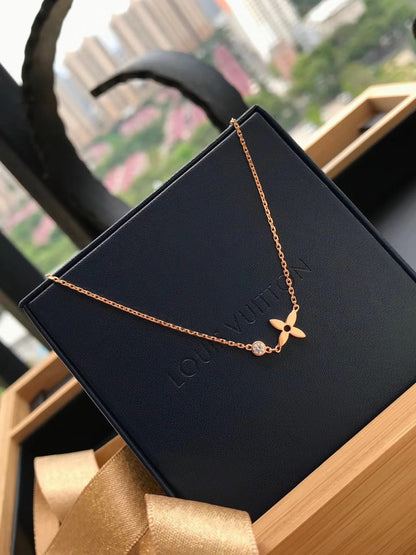 [AuraEcho Jewelry]BLOSSOM PENDANT PINK GOLD AND DIAMOND