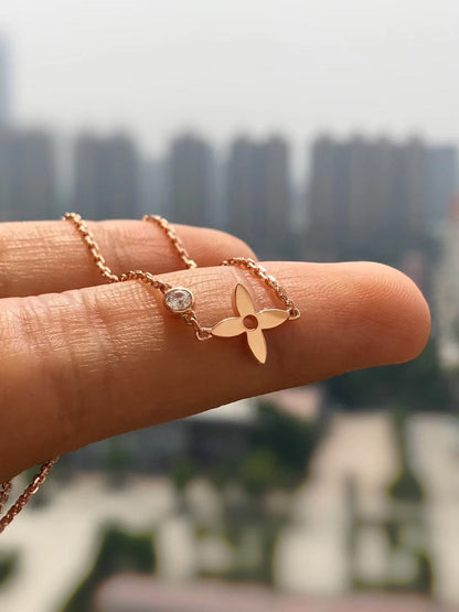 [AuraEcho Jewelry]BLOSSOM PENDANT PINK GOLD AND DIAMOND