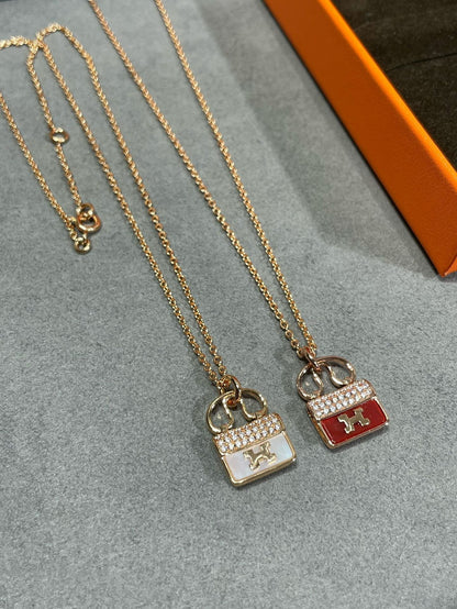 [AuraEcho Jewelry]H CIRCE MOISSANITE PENDANT NECKLACE GOLD