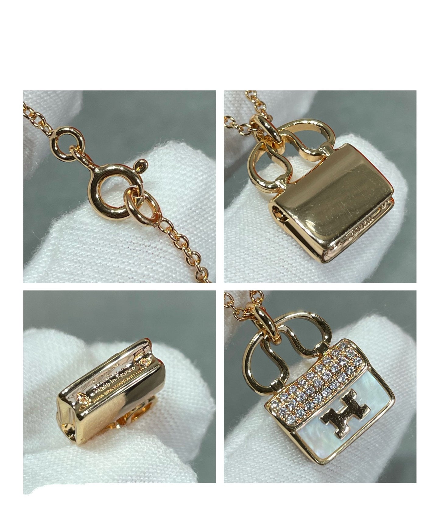 [AuraEcho Jewelry]H CIRCE MOISSANITE PENDANT NECKLACE GOLD