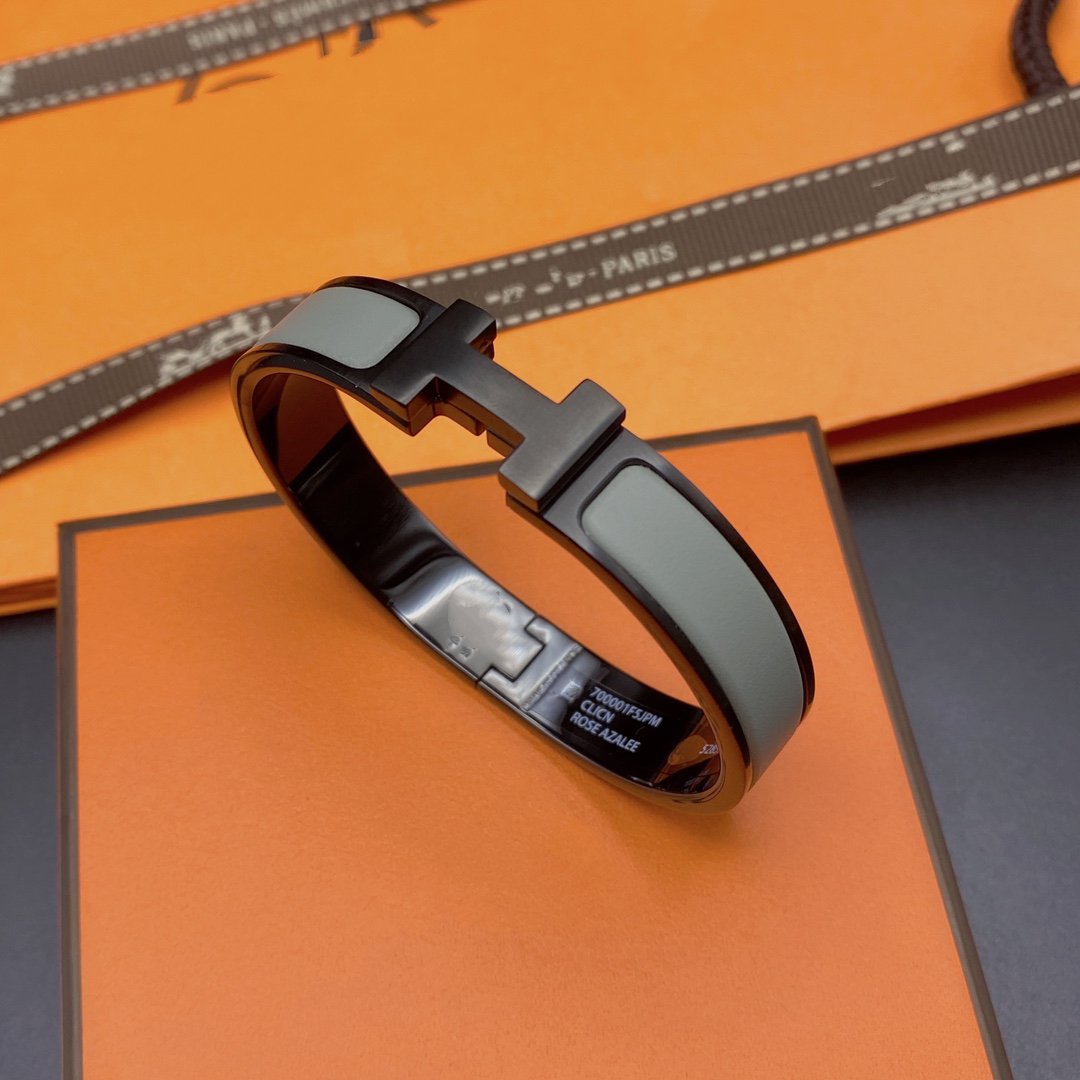 [AuraEcho Jewelry]CLIC HM SO BLACK GREY BRACELET
