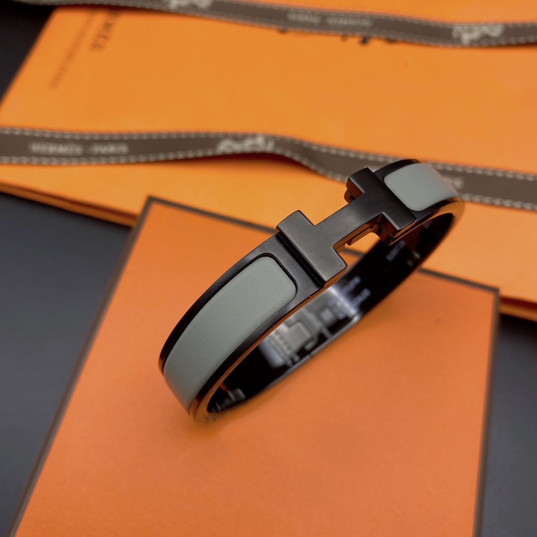 [AuraEcho Jewelry]CLIC HM SO BLACK GREY BRACELET