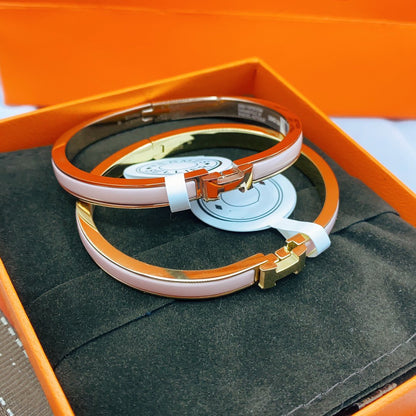 [AuraEcho Jewelry]CLASSIC HM CLIC  PINK 8MM ENAMEL BRACELET