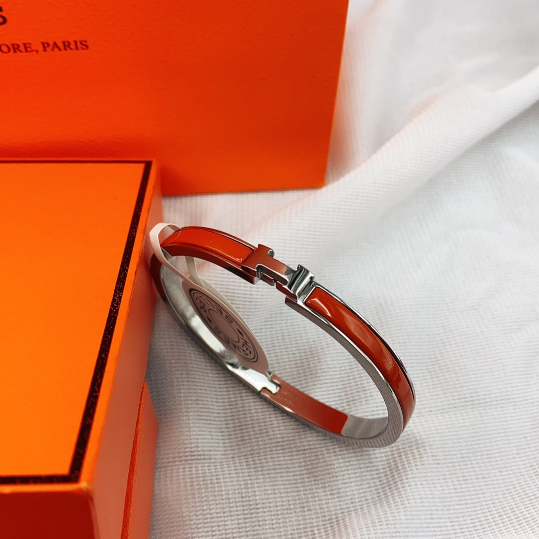 [AuraEcho Jewelry]CLASSIC HM CLIC RED 8MM ENAMEL BRACELET