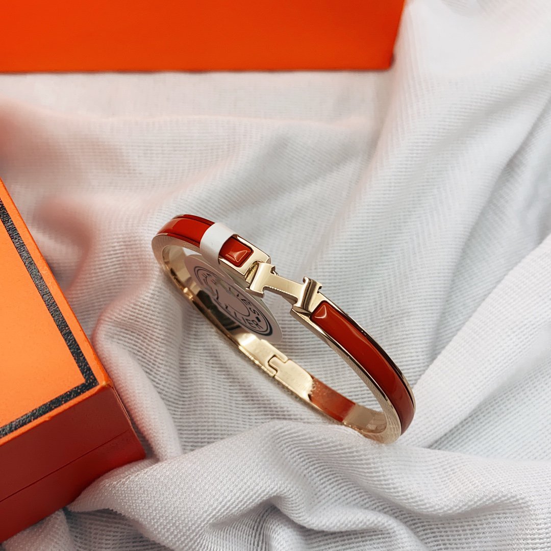 [AuraEcho Jewelry]CLASSIC HM CLIC RED 8MM ENAMEL BRACELET