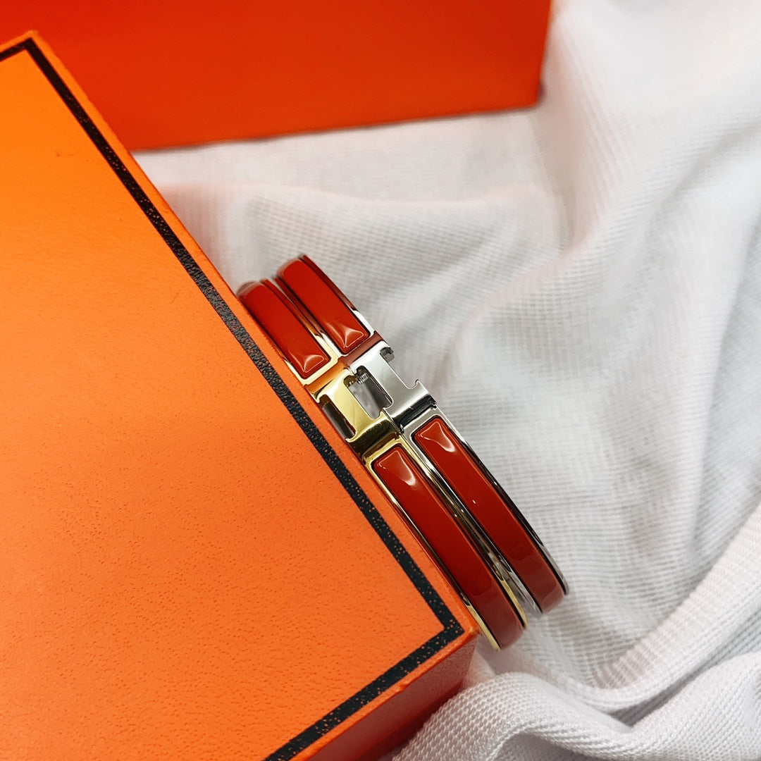 [AuraEcho Jewelry]CLASSIC HM CLIC RED 8MM ENAMEL BRACELET