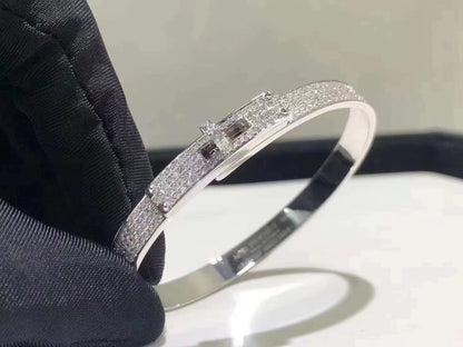 [AuraEcho Jewelry]HM KELLY BRACELET IN SILVER AND FULL PAVE DIAMOND