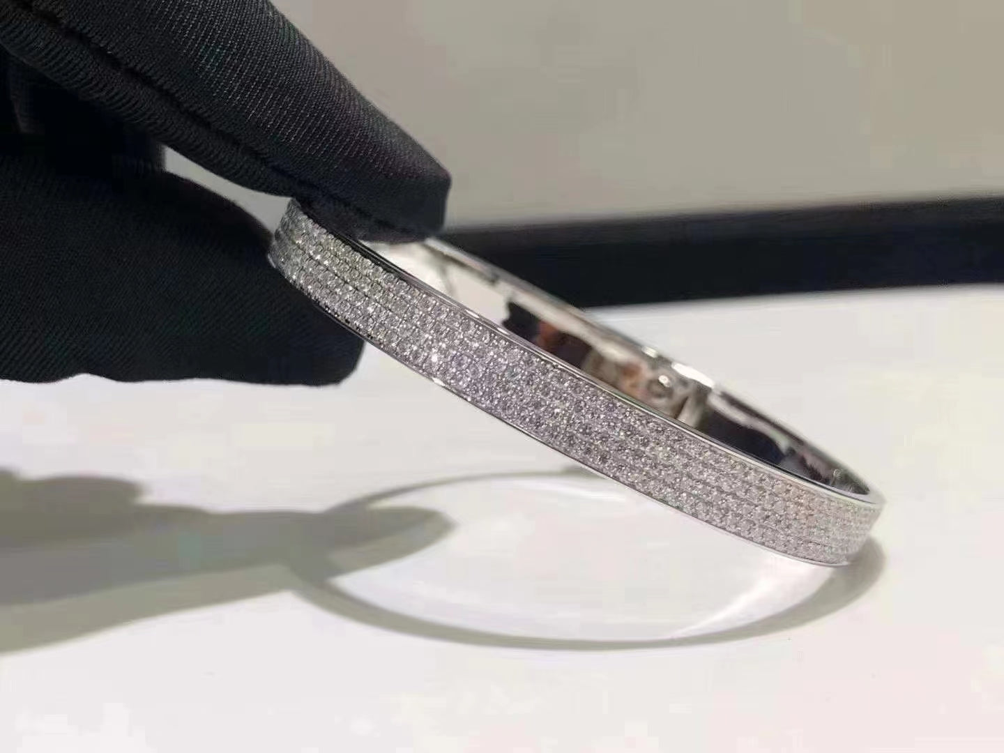 [AuraEcho Jewelry]HM KELLY BRACELET IN SILVER AND FULL PAVE DIAMOND