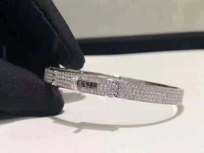 [AuraEcho Jewelry]HM KELLY BRACELET IN SILVER AND FULL PAVE DIAMOND