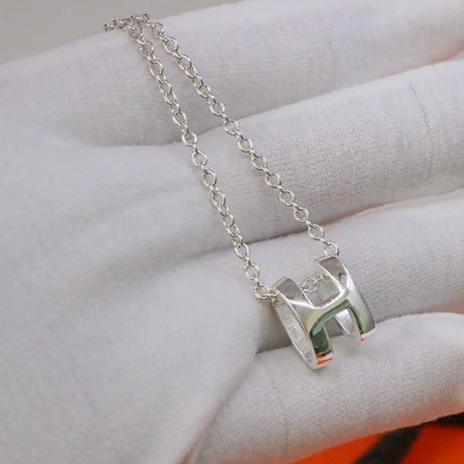 [AuraEcho Jewelry]HM NECKLACE H LETTER OVAL SERIES
