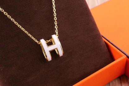[AuraEcho Jewelry]HM CLIC YELLOW ENAMEL GOLD NECKLACE