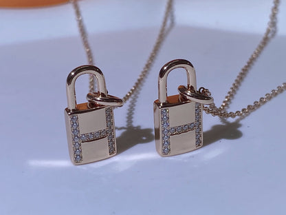[AuraEcho Jewelry]HM ADVANCED NICHE LOCK HEAD NECKLACE DIAMONDS
