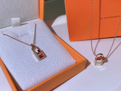 [AuraEcho Jewelry]HM ADVANCED NICHE LOCK HEAD NECKLACE DIAMONDS