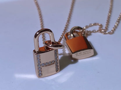 [AuraEcho Jewelry]HM ADVANCED NICHE LOCK HEAD NECKLACE DIAMONDS