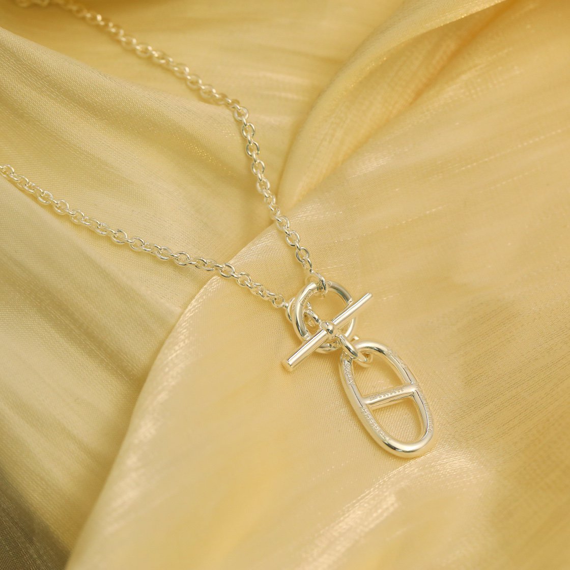 [AuraEcho Jewelry]HM CHAINE D'ANCRE PENDANT NECKLACE STERLING SILVER