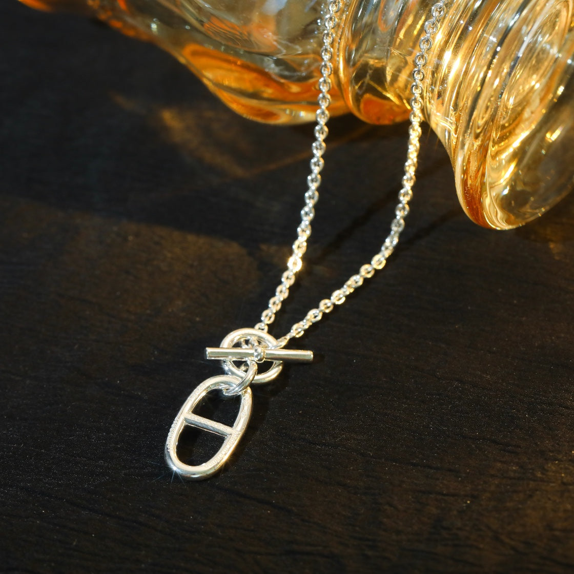 [AuraEcho Jewelry]HM CHAINE D'ANCRE PENDANT NECKLACE STERLING SILVER