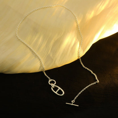 [AuraEcho Jewelry]HM CHAINE D'ANCRE PENDANT NECKLACE STERLING SILVER