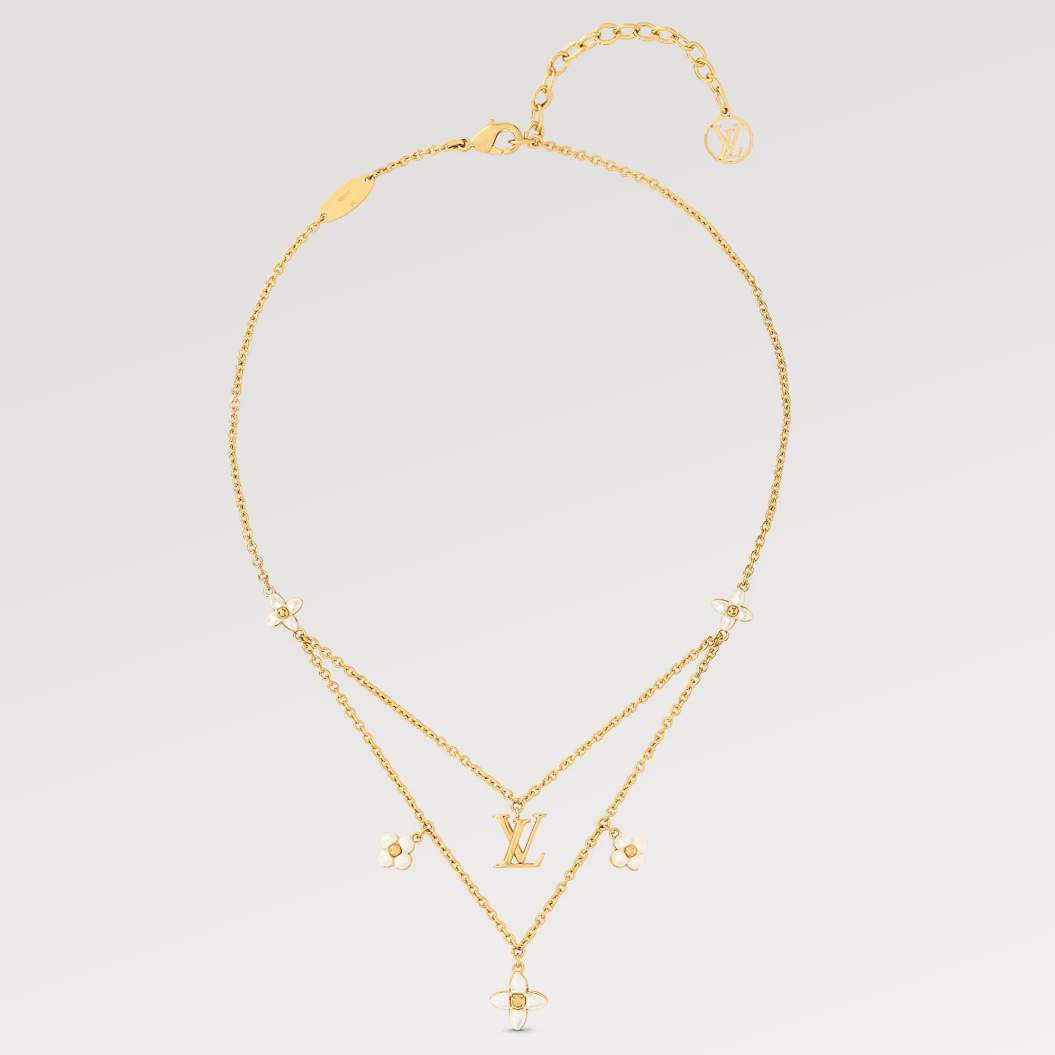 [AuraEcho Jewelry]FLOWERGRAM GOLD MOP DOUBLE ROW NECKLACE