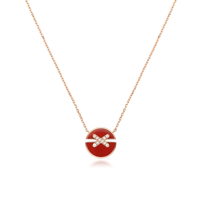 [AuraEcho Jewelry]JEUX DE ROSE GOLD DIAMOND NECKLACE