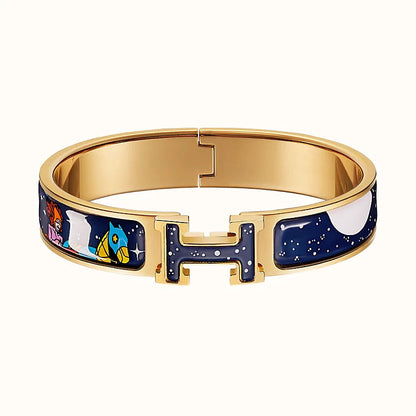[AuraEcho Jewelry]H STAR AND MOON BRACELET 12MM