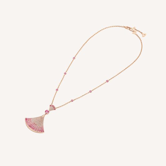 [AuraEcho Jewelry]DREAM NECKLACK DIAMOND PINK GOLD