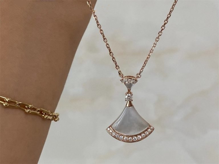 [AuraEcho Jewelry]DREAM NECKLACE MOP PINK GOLD DIAMOND