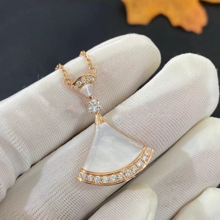 [AuraEcho Jewelry]DREAM NECKLACE MOP PINK GOLD DIAMOND