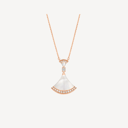 [AuraEcho Jewelry]DREAM NECKLACE MOP PINK GOLD DIAMOND