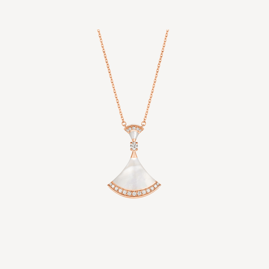 [AuraEcho Jewelry]DREAM NECKLACE MOP PINK GOLD DIAMOND