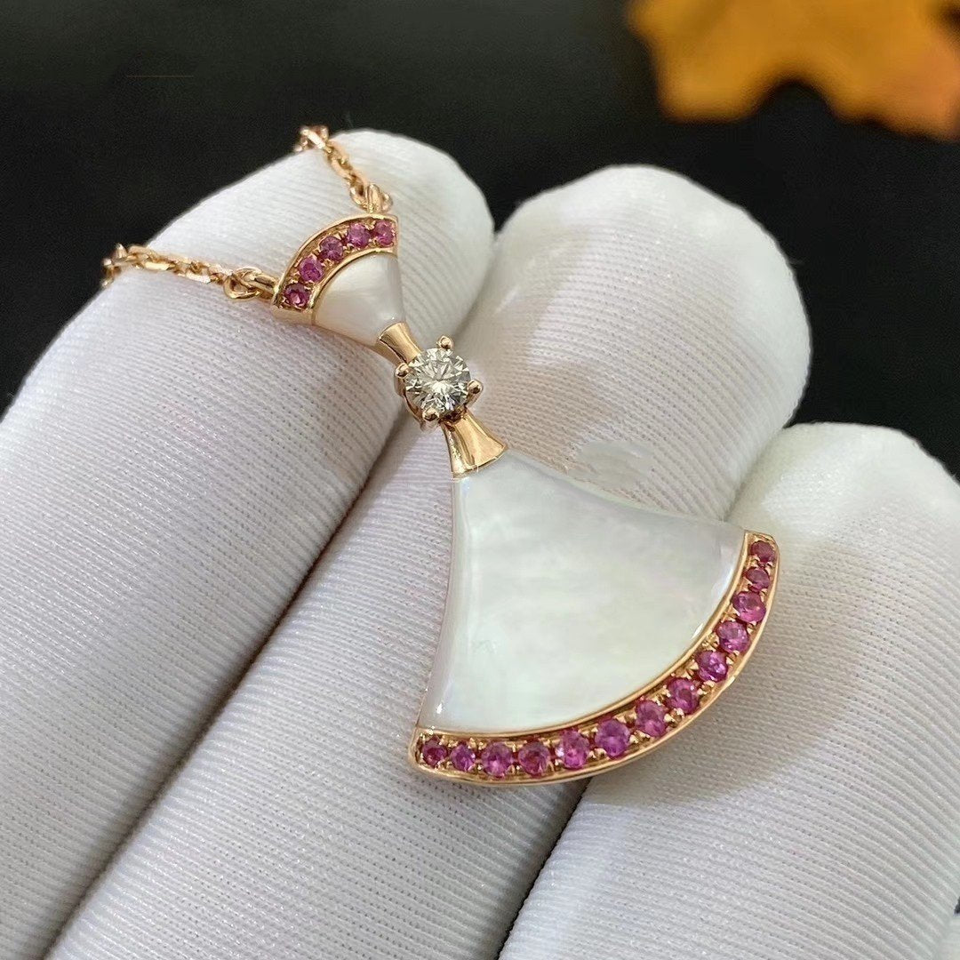 [AuraEcho Jewelry]DREAM NECKLACE MOP PINK DIAMOND