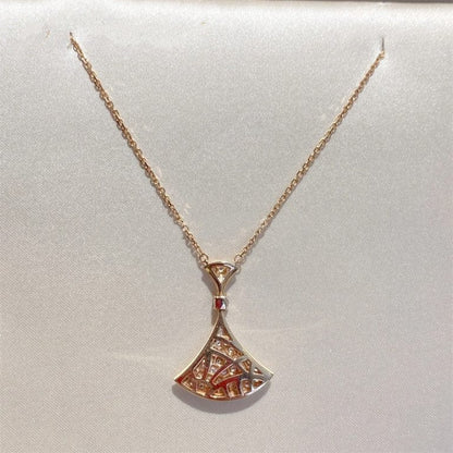 [AuraEcho Jewelry]DREAM NECKLACE PINK GOLD FULL DIAMOND