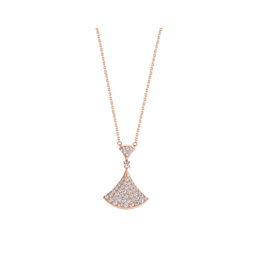 [AuraEcho Jewelry]DREAM NECKLACE PINK GOLD FULL DIAMOND