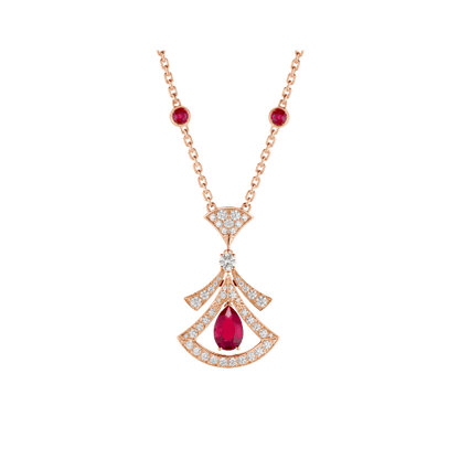[AuraEcho Jewelry]DREAM NECKLACE CARNELIAN DIAMOND PINK GOLD