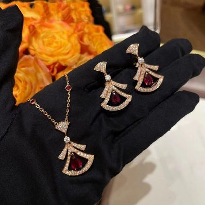 [AuraEcho Jewelry]DREAM NECKLACE CARNELIAN DIAMOND PINK GOLD