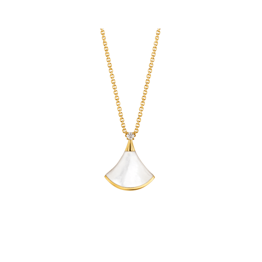 [AuraEcho Jewelry]DREAM NECKLACE WHITE MOP GOLD 1 DIAMOND