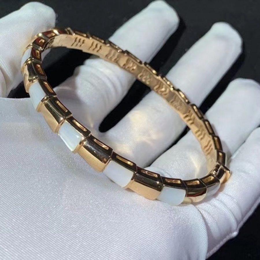 [AuraEcho Jewelry]SERPENTI BRACELET PINK GOLD MOP