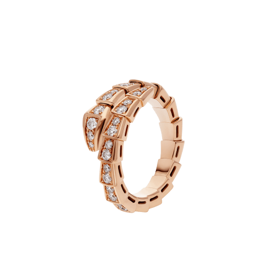[AuraEcho Jewelry]SERPENTI RING PINK GOLD DIAMOND PAVED 4MM