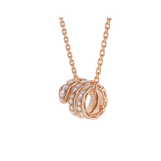 [AuraEcho Jewelry]SERPENTI PINK GOLD NECKLACE DOUBLE RING DIAMOND