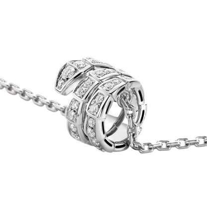 [AuraEcho Jewelry]SERPENTI SILVER NECKLACE DOUBLE RING DIAMOND